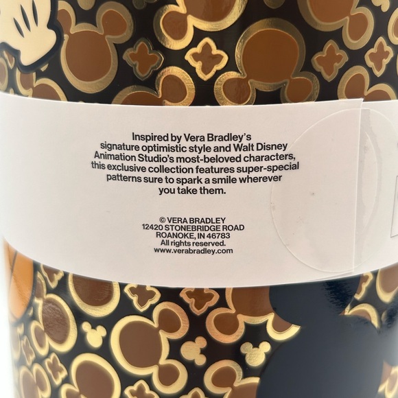 *New* Vera Bradley Disney Mickey Mouse Icon Tumbler W/ Gold/Brown Background - Picture 5 of 13